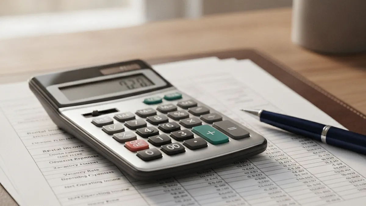 Financial calculator and income property financial statements for calculating the cap rate of a multiplex in Québec