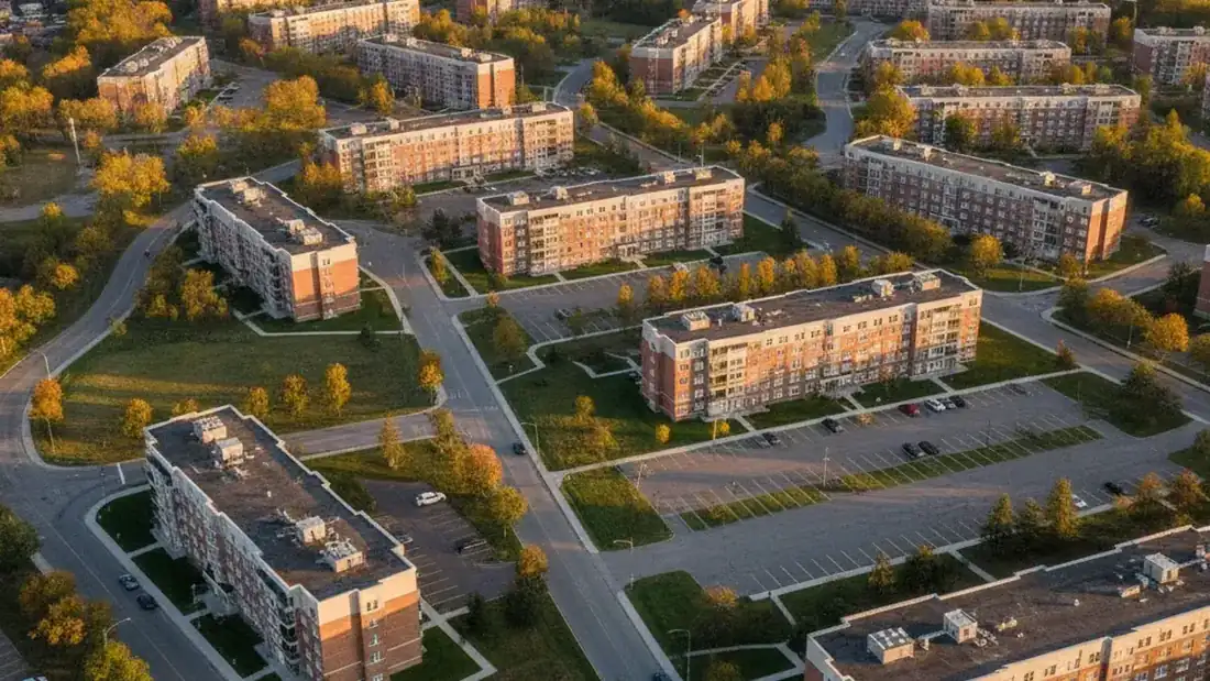 Quartier résidentiel de multilogements sur la Rive-Nord de Montréal propice aux projets APH Select