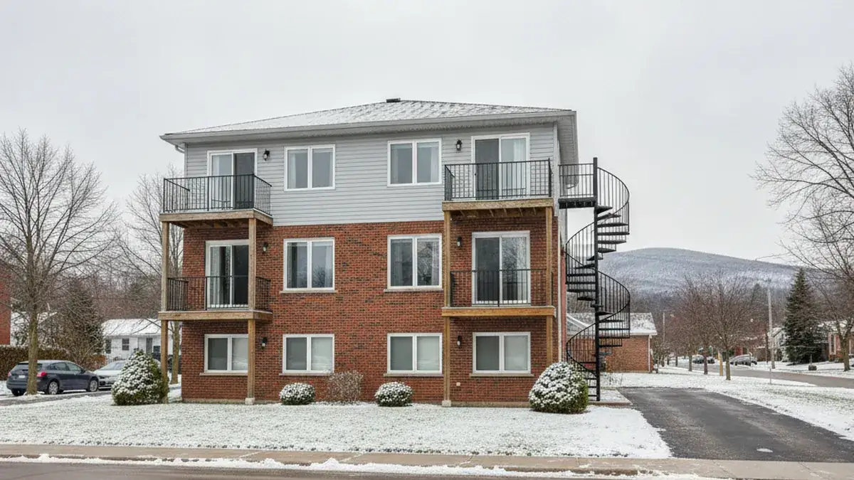 Immeuble à revenus multilogement de plex en brique à Mirabel dans les Basses-Laurentides au Québec