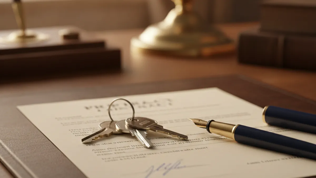 Remise des clés et signature d'un contrat de vente directe d'un plex entre un propriétaire et un acheteur au Québec