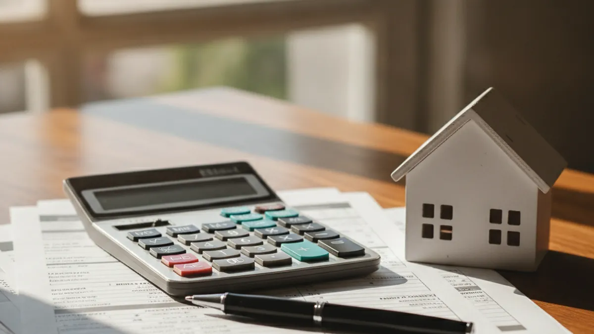 Calcul du rendement d'un immeuble à revenus plex sur calculatrice et documents financiers au Québec