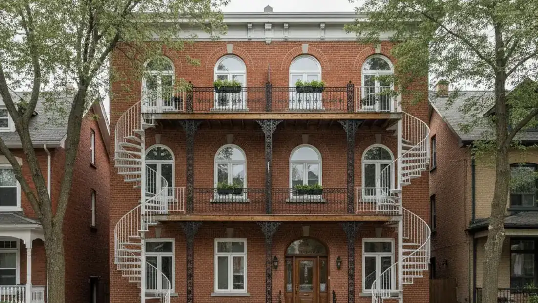 Triplex en brique sur la Rive-Nord du Québec illustrant la hausse des reprises de logement en 2026