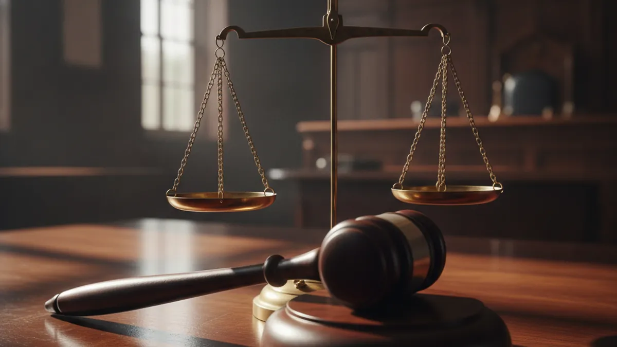 Marteau de juge et balance de la justice sur un bureau, sanction d'une reprise de logement de mauvaise foi au Québec