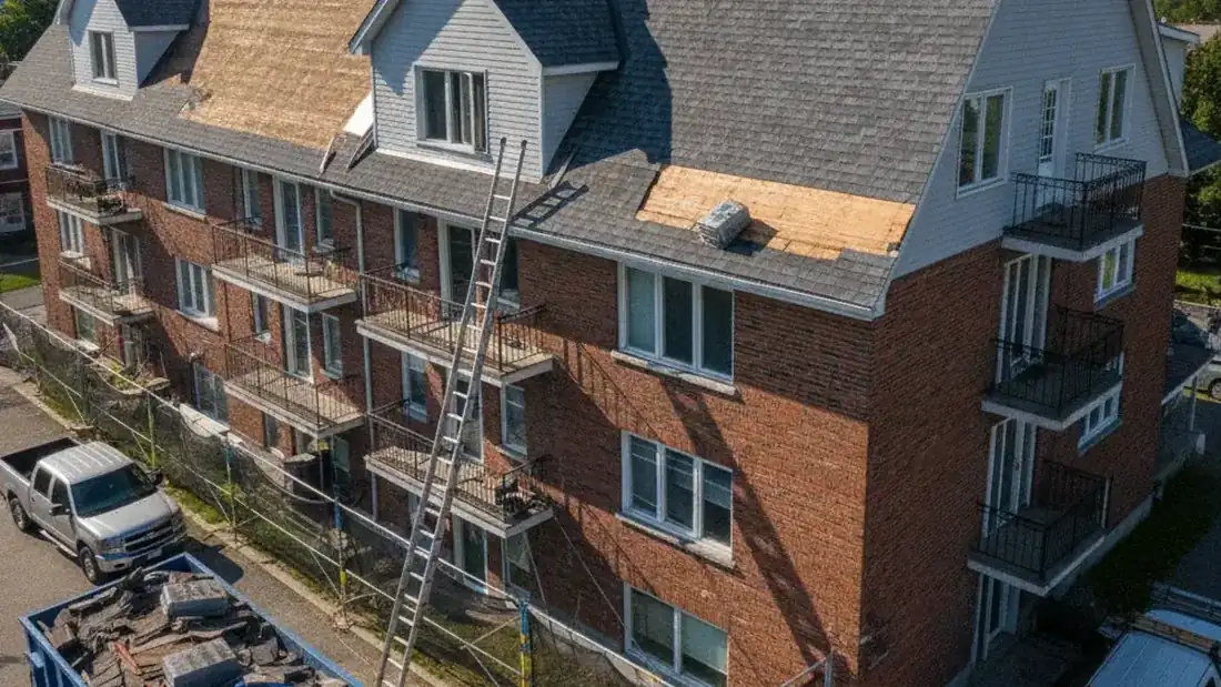 Couvreur pour la toiture d'un immeuble à revenus