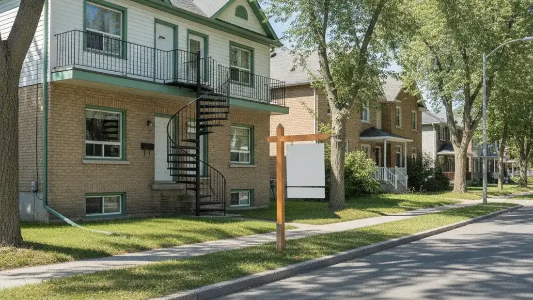 Affiche vendu devant un triplex de la Rive-Nord illustrant la vitesse de vente rapide des plex liquides